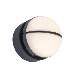 Verstelbare buitenlamp rond donker grijs inclusief LED