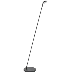 Verstelbare LED leeslamp zwart geborsteld staal dim-to-warm