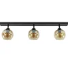 Verstelbare 3-lichts plafondlamp met amber glas