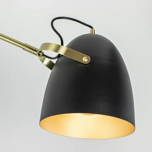 Verstelbare plafondlamp mat zwart met goud