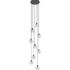 Videlamp / multipendel 9L zwart helder bolglas