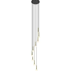 Videlamp Globe 9L rond zwart/goud/wit