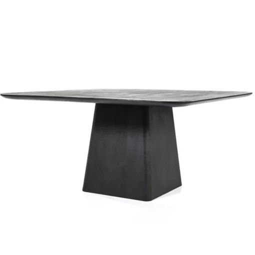 Vierkante eettafel zwart mango hout 150x150 cm