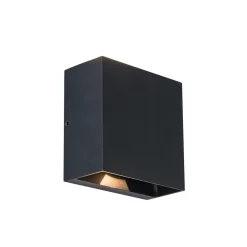 Vierkante LED buitenlamp wand zwart up+down