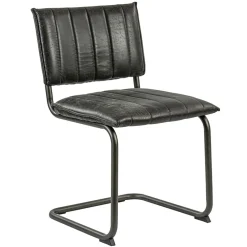 Vintage eetkamerstoel dark grey met gunmetal frame