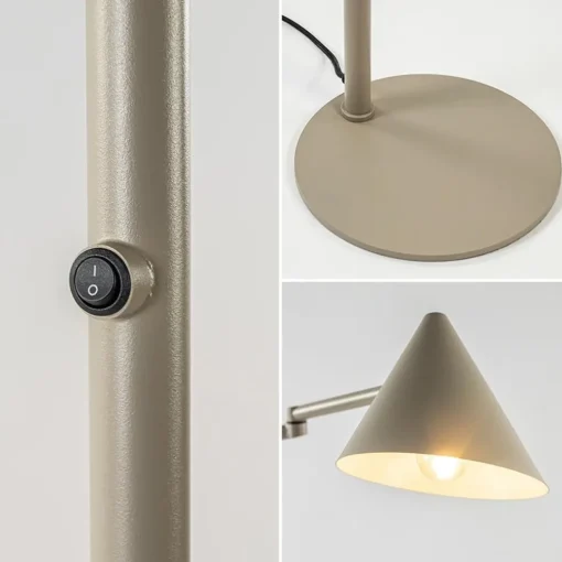 Vintage vloerlamp verstelbaar zandkleurig
