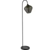 Vloerlamp Alvaro antiek brons + mat zwart