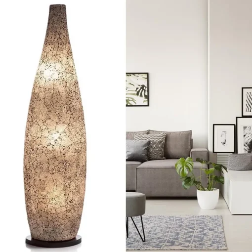Vloerlamp bottle mozaiek glas zwart/wit