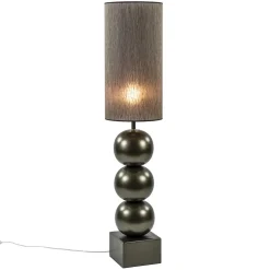 Vloerlamp bruin met cilinder kap bruin
