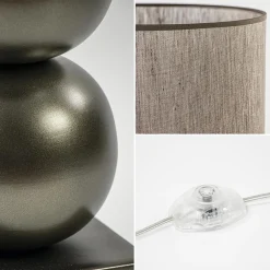 Vloerlamp bruin met cilinder kap bruin