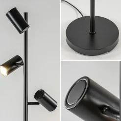 Vloerlamp Burgos 3L spot zwart 3-st dim