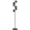 Vloerlamp Calcio 6l zwart + smoke glas