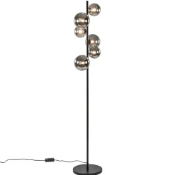 Vloerlamp Calcio 6l zwart + smoke glas