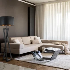 Vloerlamp Calitri zwart EXCL. KAP