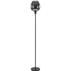 Vloerlamp Fantasy op stang zwart + smoke glas