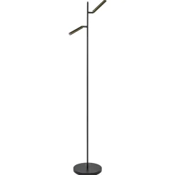 Vloerlamp Flute 2L zwart/brons 2xpushdim dtw