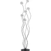 Vloerlamp Gio zwart + bolglas helder
