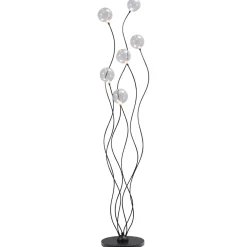 Vloerlamp Gio zwart + bolglas helder