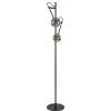 Vloerlamp Globe 2-L zwart/goud smokeglas