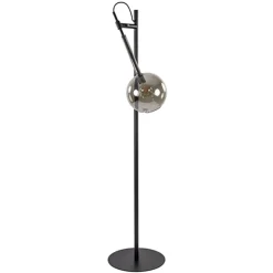 Vloerlamp Globe 1L zwart/smoke glas 25cm