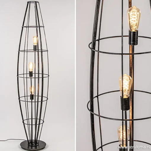 Vloerlamp Havana Grande antiek zwart
