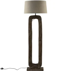 Vloerlamp Kelafo hout chocolade bruin exclusief kap