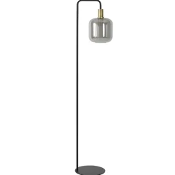 Vloerlamp Lekar zwart met smoke glas