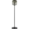 Vloerlamp Lett zwart/smoke glas