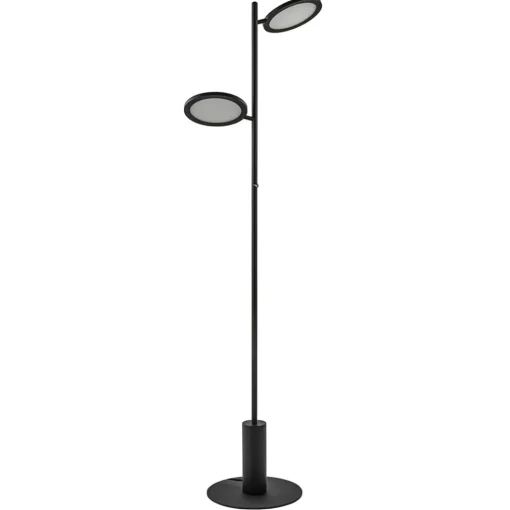 Vloerlamp 2-lichts zwart inclusief 3-standen dimbaar LED