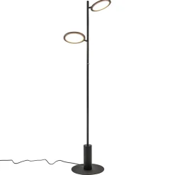 Vloerlamp 2-lichts zwart inclusief 3-standen dimbaar LED