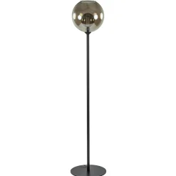 Vloerlamp zwart + smoke glas