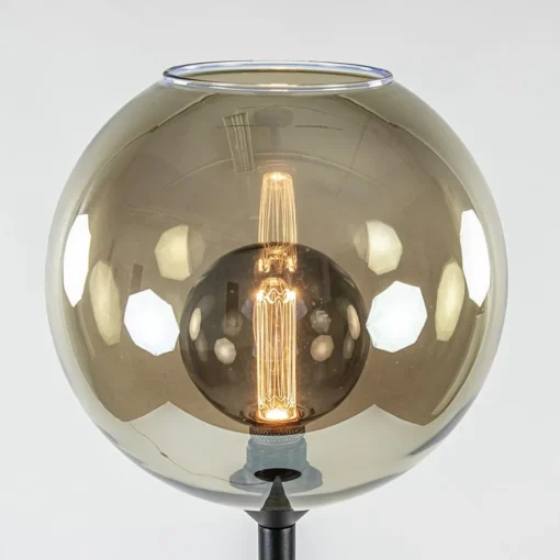 Vloerlamp zwart + smoke glas