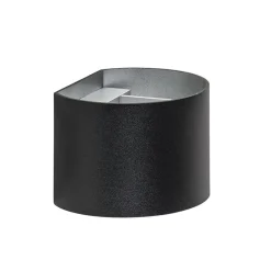 Wandlamp afgerond zwart/grijs stelklep g9