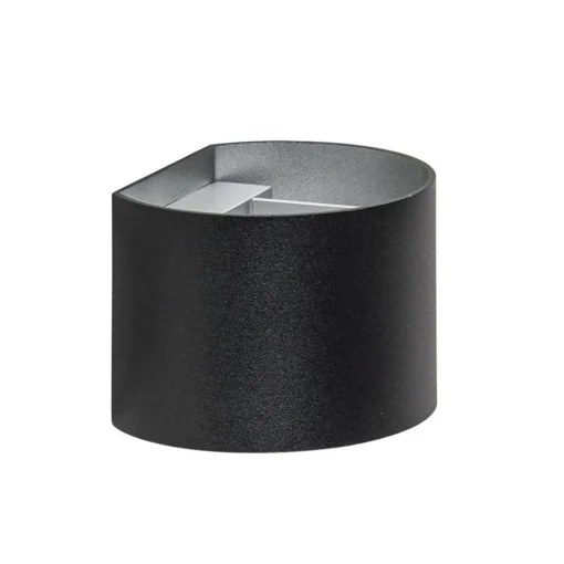Wandlamp afgerond zwart/grijs stelklep g9