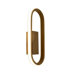 Wandlamp Anello ovaal matgoud 2700k dim.