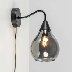 Wandlamp Cambio zwart + smoke glas