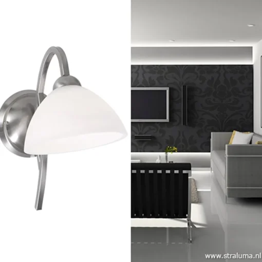 Wandlamp Capri staal/glas slaapkamer