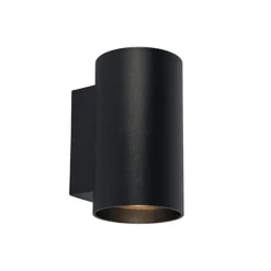 Wandlamp cilinder zwart up+down gu10