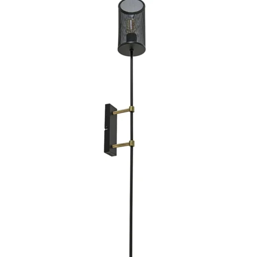 Wandlamp cilinder zwart/goud XL