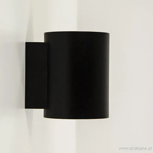 Wandlamp cilinder zwart/goud