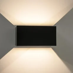 Wandlamp Davos 20cm zwart IP54 2700k