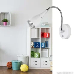 Wandlamp Elite verstelbaar nikkel wit