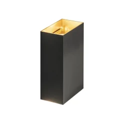 Wandlamp Eros rechthoek zwart/matgoud 2xgu10