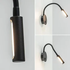 Wandlamp Flex zwart met schakelaar