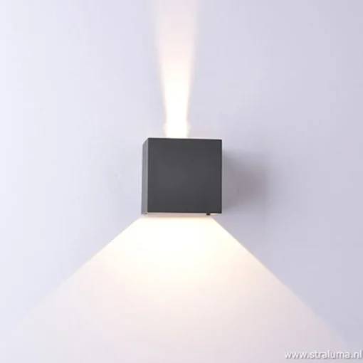 Wandlamp kubus buiten antraciet IP54