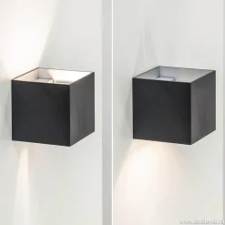 Wandlamp kubus verst. zwart/grijs ex.g9