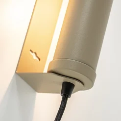 Wandlamp mat zand E14 met snoer