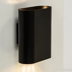 Wandlamp ovaal zwart 2xe14