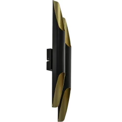 Wandlamp Pipes 48cm zwart/matgoud