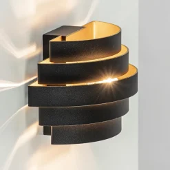 Wandlamp Scudo zwart/goud 20cm